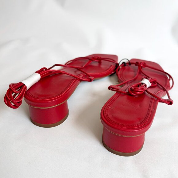 Zara Heeled Leather Strappy Sandals 2842/001 - Picture 7 of 12